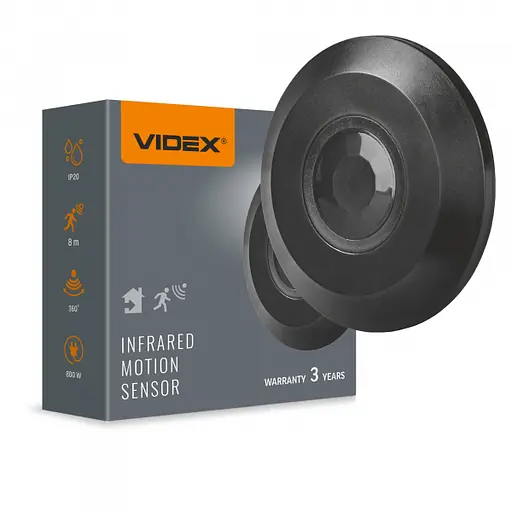 Датчик руху та освітленості Videx VL-SPC05B 220V 800W інфрачервоний чорний - фото 1