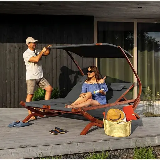 Садовый шезлонг Di Volio Pionza двухместный серый - фото 9