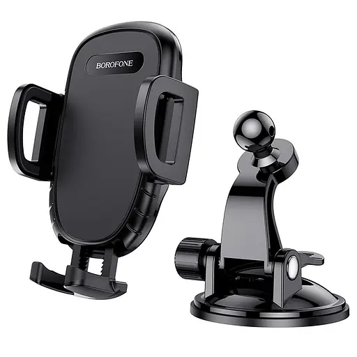 Автотримач для телефона BOROFONE BH37 Route push type suction cup car holder Black - фото 4