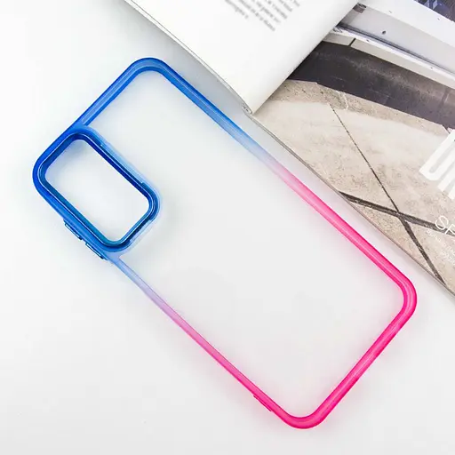 Чехол TPU+PC Fresh sip series для Samsung Galaxy A24 4G Розовый / Синий - фото 2