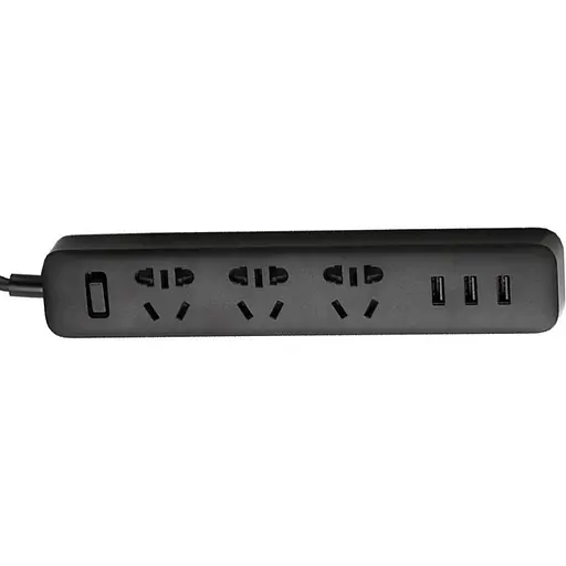 Мережевий фільтр подовжувач Xiaomi Power Strip 3 usb + 3 розетки чорний - фото 2