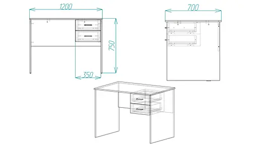 Стіл комп'ютерний Вінсент Ferrum-decor 750x1200x700 ДСП Бетон 16 мм (FRD-104817) - фото 4
