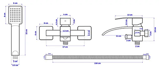 Смеситель для ванны и душа Rea Enzo хром REA-B0223 Хром - фото 7