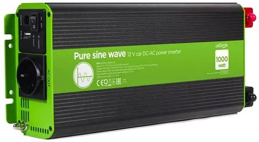 Інвертор EnerGenie 12V/230V 1000W (2000W peak power) чиста синусоїда (EG-PWC-PS1000-01 1000 Вт (EG-PWC-PS1000-01) - фото 1