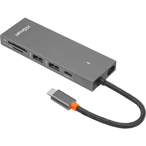 USB-Хаб HiSmart USB Type-C - 2 x USB 3.0, HDMI, SD (CA913459) - фото 1