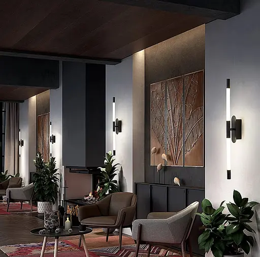 Настінний чорний світильник Phobos Line F довжина 60 см Арт. WB5/600 BK - фото 4