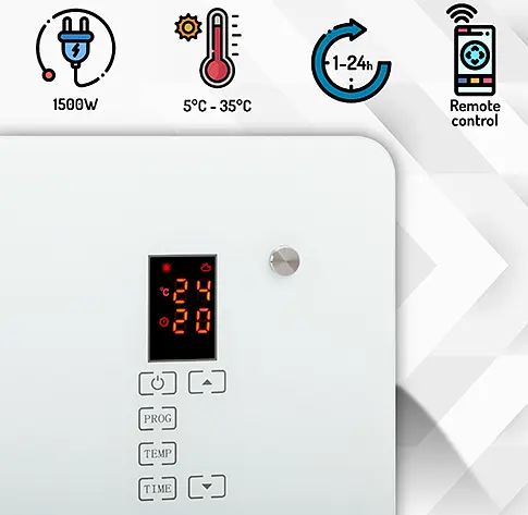 Обогреватель стеклянный конвектор с дистанционным управлением Camry CR 7721 LCD - фото 7