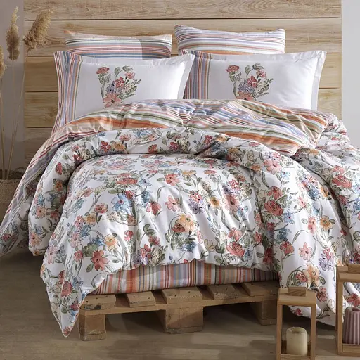 Постільна білизна Zemi V1 Pudra Ранфорс Clasy pbe0052042 - фото 1