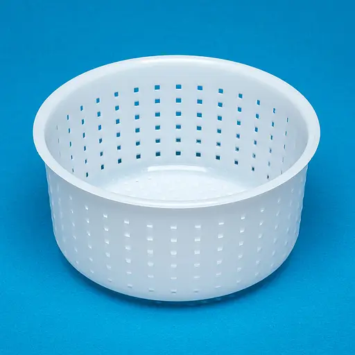 Форма для виготовлення м'якого сиру типу "Камамбер" та сирів з пліснявою (італійська корзинка) 0.75 кг, Kitchette Білий 84095 - фото 2