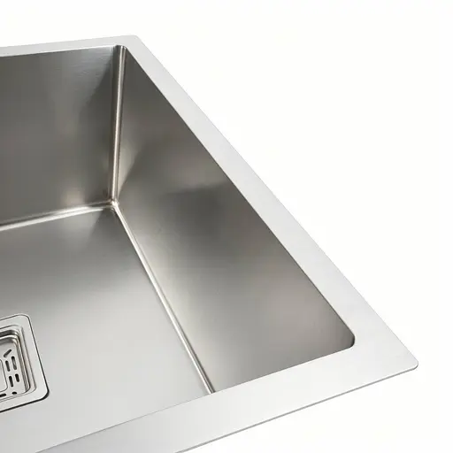 Кухонна мийка нержавійка Platinum Handmade 78х50 R (один отвір,квадратний сифон, 3,0/1,0 мм), Нержавіюча сталь - фото 3