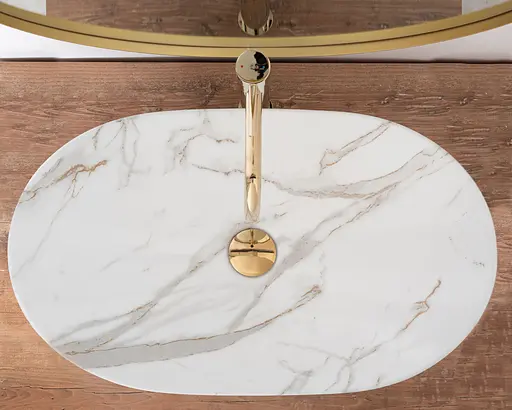 Умивальник Rea Royal shiny aiax накладний REA-U8548, Білий - фото 5