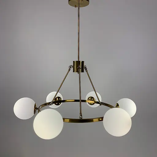 Люстра Hayes Round на 6 плафонів у латунному корпусі Line.F GC 19/6 AB - фото 4