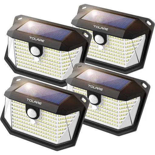 Сонячні ліхтарі Tolare для зовнішнього використання з датчиком руху, 178 світлодіодних сонячних ліхтарів.
