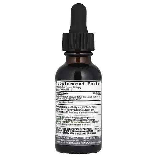 Екстракт кореня кульбаби Nature's Answer Dandelion Root Fluid Extract Alcohol Free 2000 мг 30 мл - фото 2