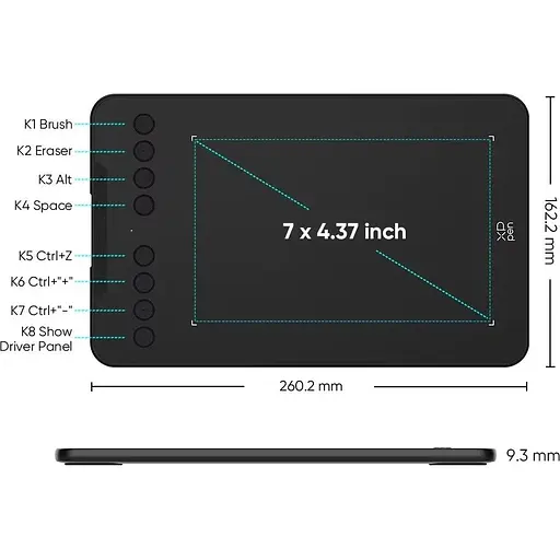 Графічний планшет XP-Pen Deco Mini7 V2 Black [118921] - фото 2