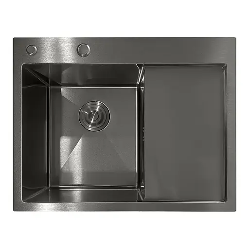 Кухонна мийка з нержавіючої сталі Mixxus MH6350L Nano-Black MI7045, Графит - фото 1