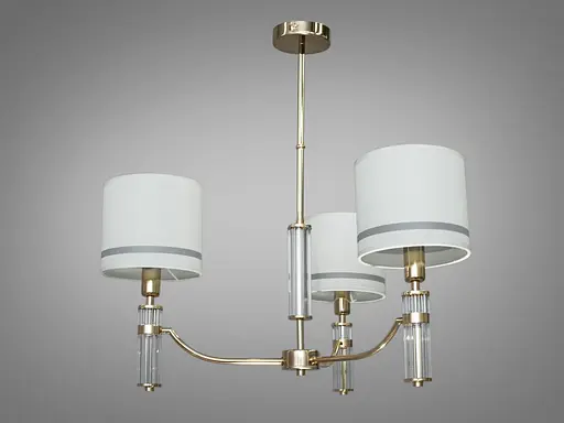 Вишукана люстра з абажурами виконана в класичному стилі, 3 лампи, колір - фото 2