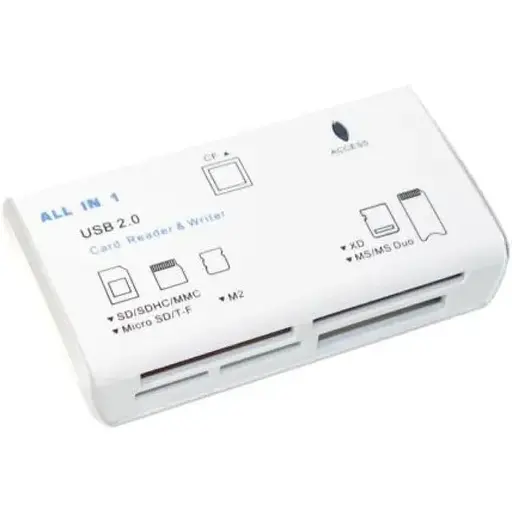 Кардрідер USB Atcom TD2051, білий, USB 2.0 - microSD / SD / MS / M2 / xD / CF (10717) - фото 1