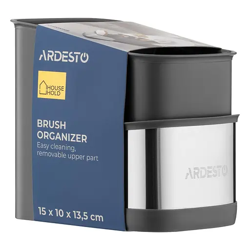 Органайзер для щеток Ardesto Minimalism 15 х 10 х 13.5 см серый (ARHB3101GS) - фото 9