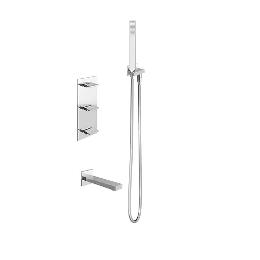 Смеситель для ванны Kohlman Excelent chrome + BOX скрытого монтажа KPL-QW217HW Хром - фото 1