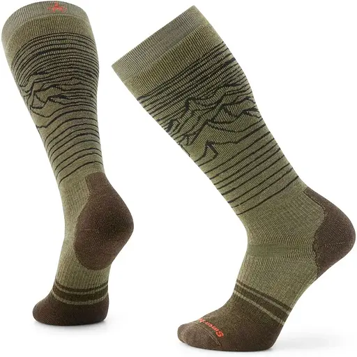 Шкарпетки Smartwool Snowboard Full Cushion Iguchi Pattern OTC Winter Moss Heather XL Smart Wool (1033-SW SW001918.K18-XL)