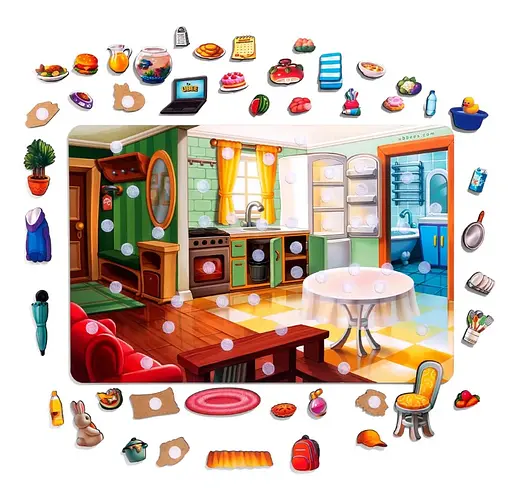 Гра на липучці "Наведи лад в кімнаті та нагодуй Ваню" Ubee ПСД271