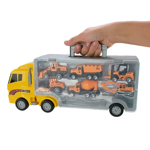 Дитячий трейлер із машинками АВТОПРОМ PS006-4 у наборі 6 машинок - фото 4