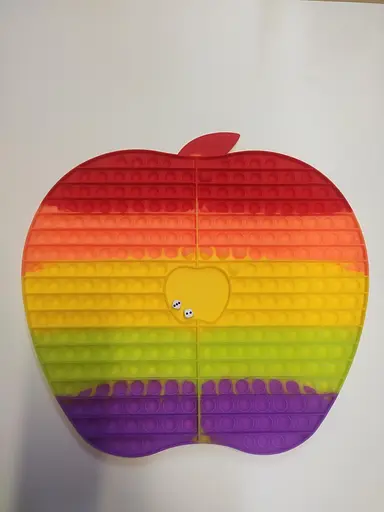 Райдужне яблуко Pop it 40 см антистрес іграшка для гри з кубиками 282 пупирок мега великий XXL - фото 2