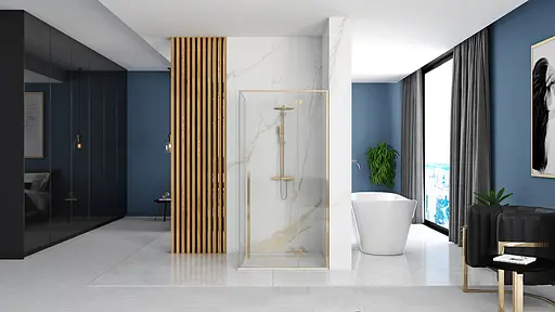 Душевая кабина Rea Fargo 90x90 gold REA-K4903, Золотой, Универсальная, прозрачная - фото 4