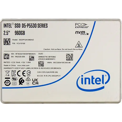 Накопитель SSD Intel SSD 2.5" 960GB U.2 D5-P5530 (SSDPF2KX960HZN1) - фото 1