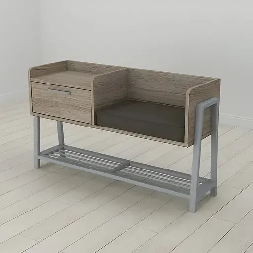 Банкетка з тумбочкою Ferrum-decor Бланка 540x1000x320 метал Сірий ДСП Сонома Трюфель 16 мм (FRD-103042)