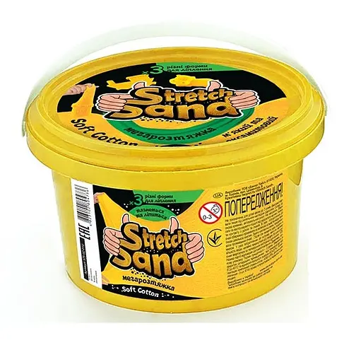 Кінетичний пісок "Stretch Sand" STS-02-01U Danko Toys 400 гр, у відрі (4823102804736) Жовтий - фото 1