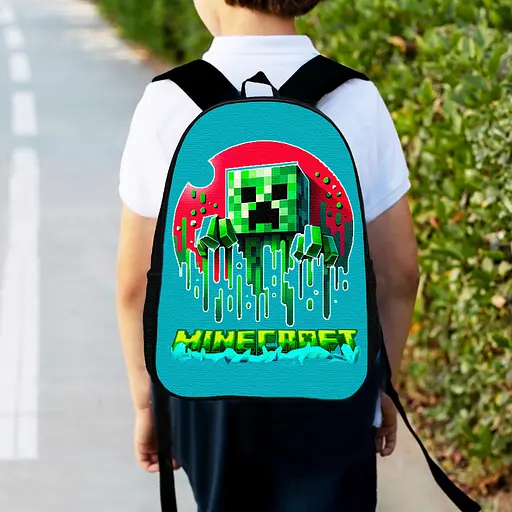 Рюкзак детский майнкрафт Крипер "Minecraft" 34х27см, городской ранец для мальчика (00520)
