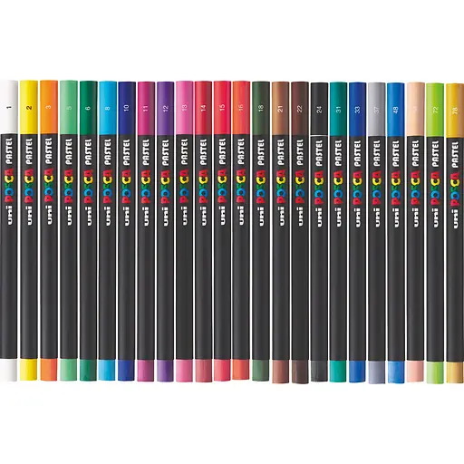 Пастель воскова Uni Posca Pastel 24 кольори (KPA-100/24C) - фото 3