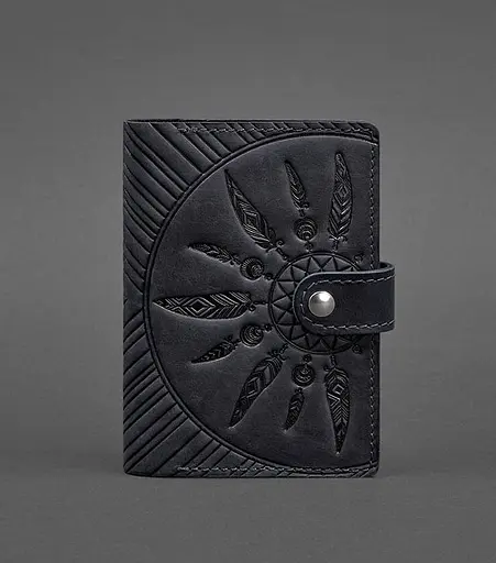 Женская кожаная обложка для паспорта 3.0 Инди синяя - фото 1