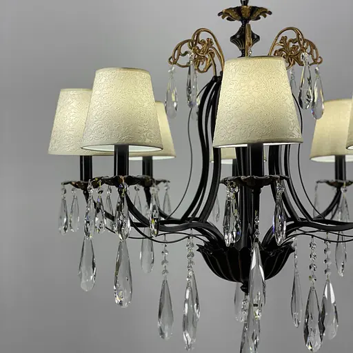 Кришталева люстра з абажурами Line.F Кількість ламп 5 - фото 4