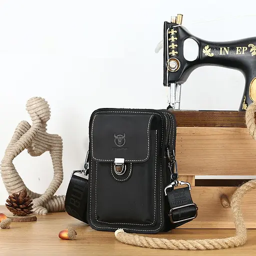 Чоловіча шкіряна сумка на пояс BULL 20х13.5х5 см sum0026001 - фото 2