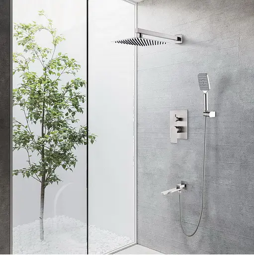 Душевая система скрытого монтажа Gappo G7199-20 с 3-функциями, излив - переключатель на лейку, Нержавеющая сталь - фото 2