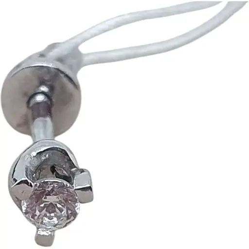 Золотая моносерьга-пуссета Гаразд с фианитом. 3533276/1Б