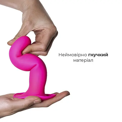 Ділдо з присоскою Adrien Lastic Hitsens 4 Pink, відмінно для страпону, діаметр 3,7 см, довжина 17,8 см - фото 3