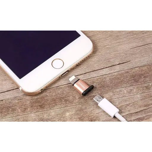 Перехідник Remax Visual RA-USB2 microUSB to Lightning (Gold) [2961] - фото 3