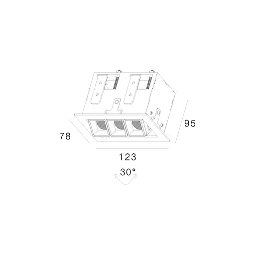 Вбудований світильник Skarlat RSL74113 3×2W WH+BK 3000K - фото 2