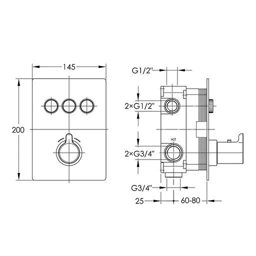 Душова система Imprese Smart Click ZMK101901245, Хром - фото 3