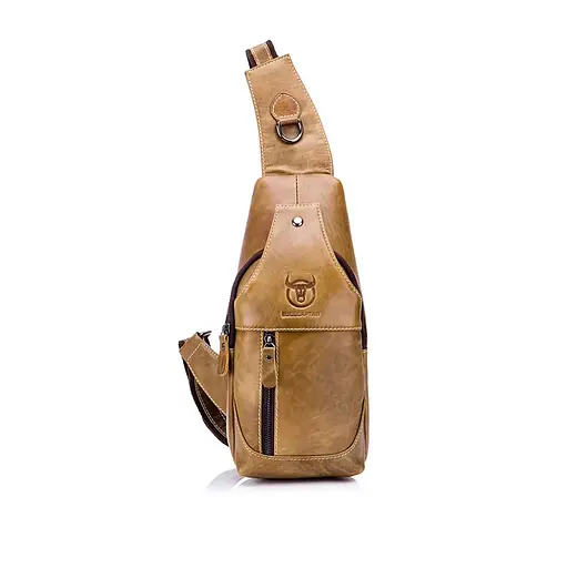 Кожаный мужской рюкзак слинг BULL 30х15х8 см sum0028263 - фото 2