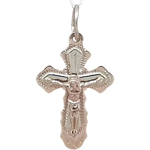 Золотий хрестик Харківська ювелірна фабрика. Розп'яття Христа. 11052-А