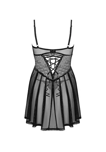 Эротический комплект Obsessive Chemeris XS/S черный - фото 7