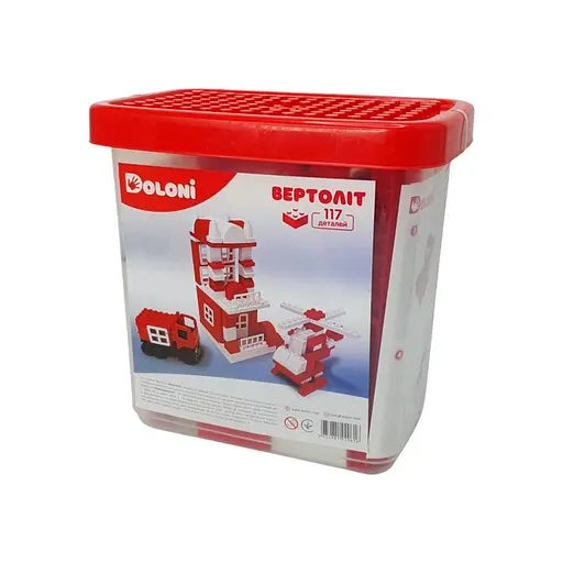 Конструктор Вертолет Doloni 013888/08 в пластиковом боксе 117 деталей - фото 2