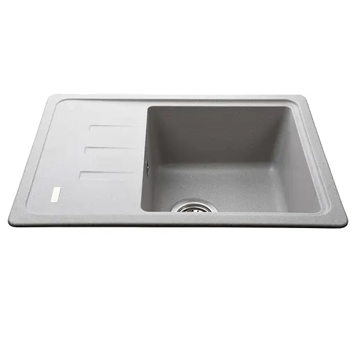 Гранитная мойка Globus Lux Mono серый камень 620x435мм-А0005 000022392, Серый - фото 2