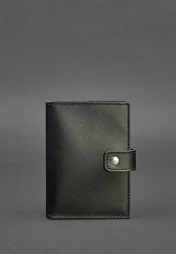 Шкіряна обкладинка для паспорта 5.0 (з віконцем) чорна - фото 2