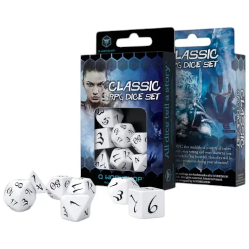 Набір кубиків Classic RPG White & black Dice Set , 7 шт. (SCLE02)
